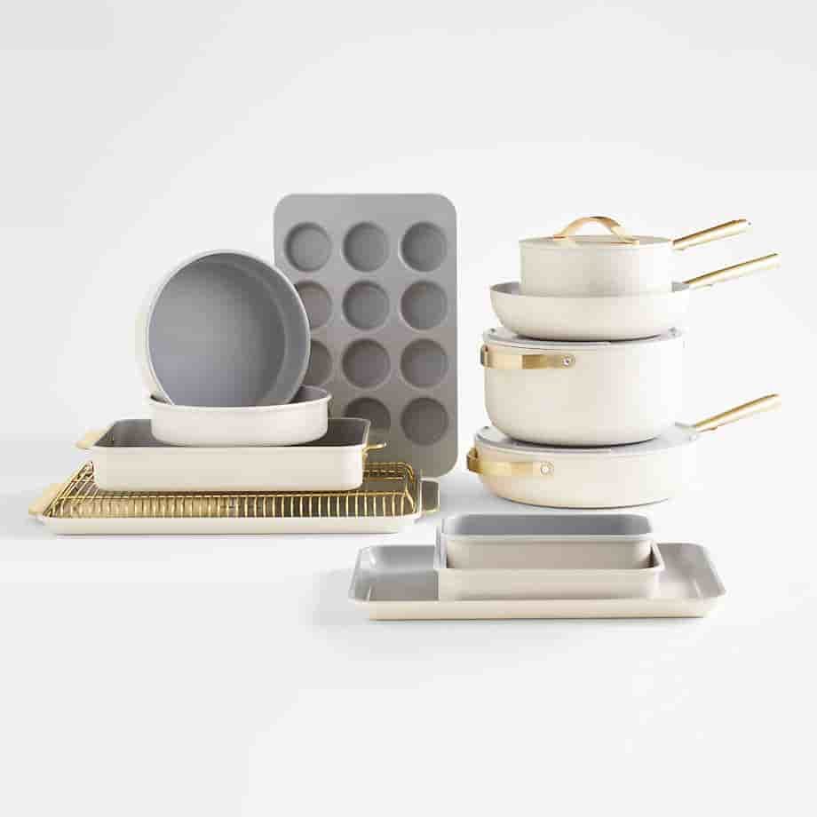 Ecogrillware Home Cream Full Kitchen Bakeweare & Cookware Set