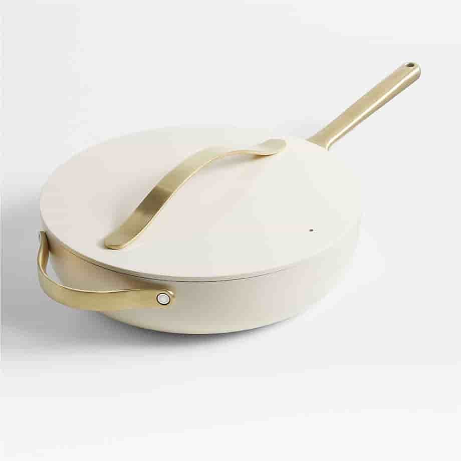 Ecogrillware Home Cream Super Non-Stick Ceramic Saute Pan